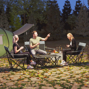 4-piece folding camping set with cup holders