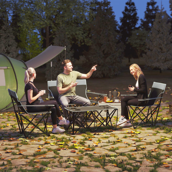 4-piece folding camping set with cup holders