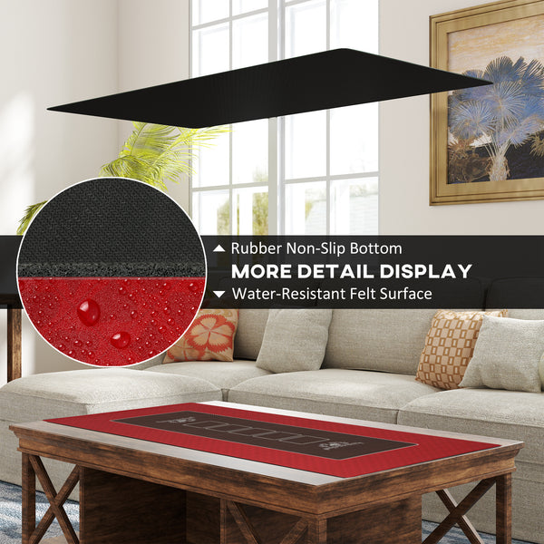 12-player poker mat, red