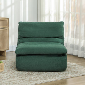 Ultra High Density Foam Floor Sofa Armless Green