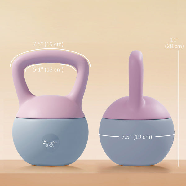 18 lb Kettlebell with non-slip handle and stable base – Purple