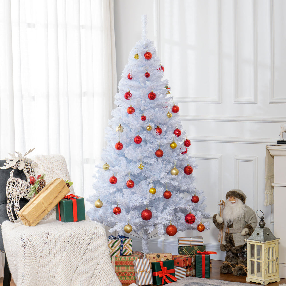 6ft White Artificial Christmas Tree with Metal Stand