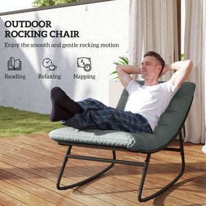 Set of 2 outdoor rocking chairs with cushions