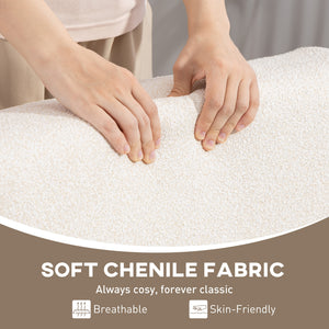 Occasional armchair with rubberwood frame, wide seat, cream white