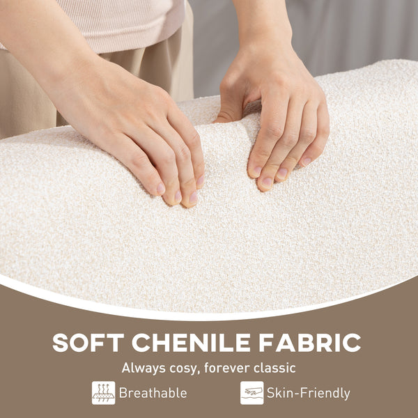 Occasional armchair with rubberwood frame, wide seat, cream white