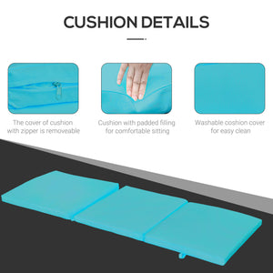 Rattan chaise longue with 5-position adjustable backrest, turquoise 