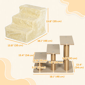 3-Step Pet Ramp with Removable Cover, Beige