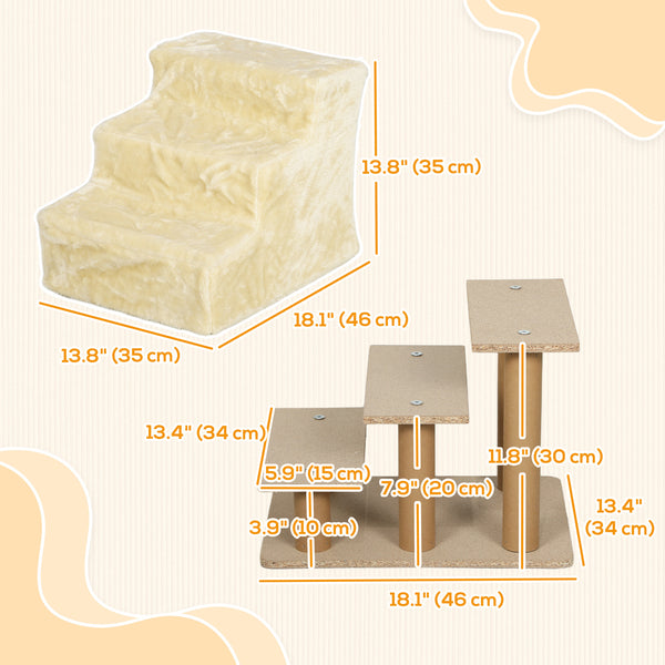 3-Step Pet Ramp with Removable Cover, Beige