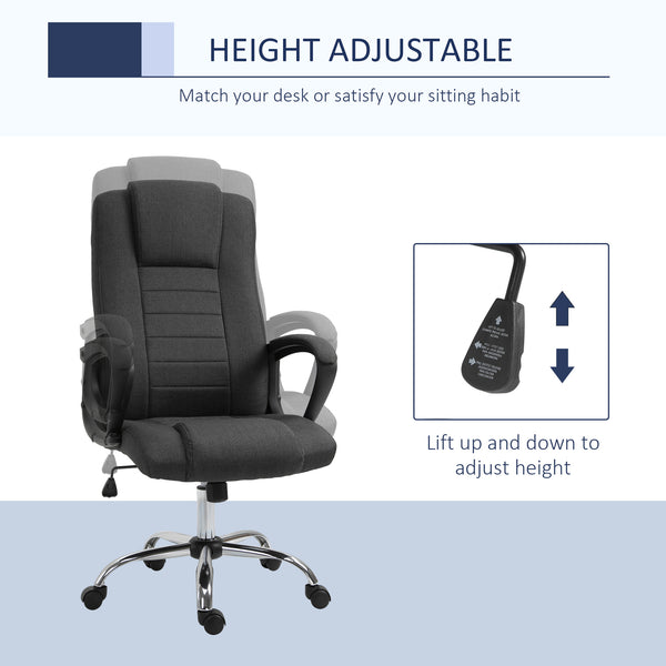 High-back office chair, anthracite grey