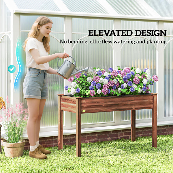 Raised wooden planter with legs