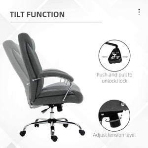 Swivel office chair with high back, grey