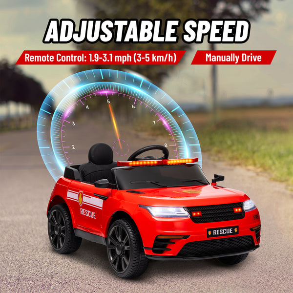 12V Fire Truck with Remote Control, Red