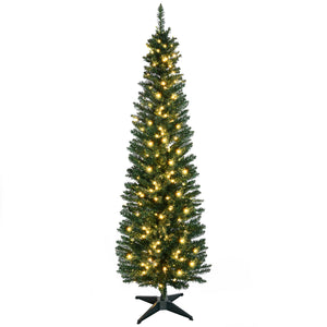 7ft Pre-Lit Artificial Christmas Tree with Warm White LED Lights