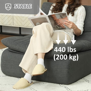 Ultra High Density Foam Armless Floor Sofa, Grey