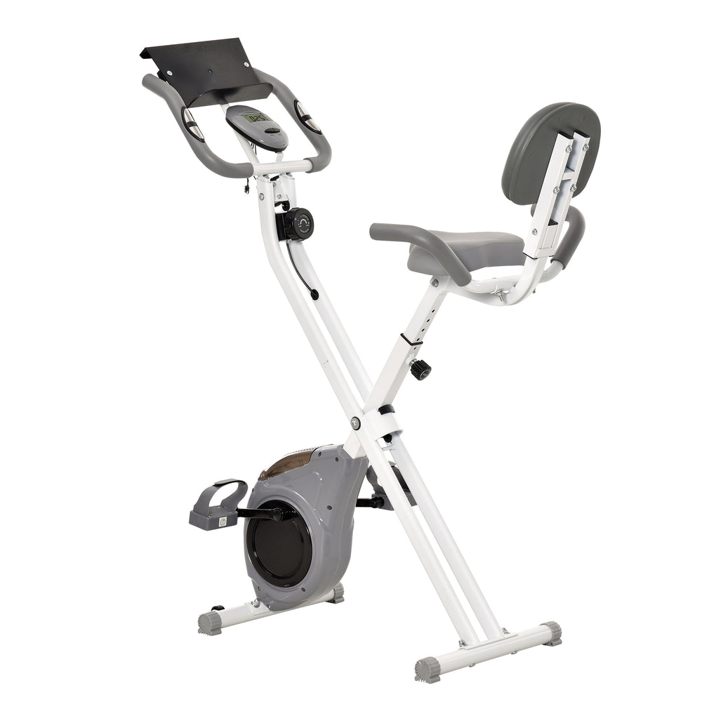 Stationary Bike with 8-Level Magnetic Resistance and LCD Display, Grey