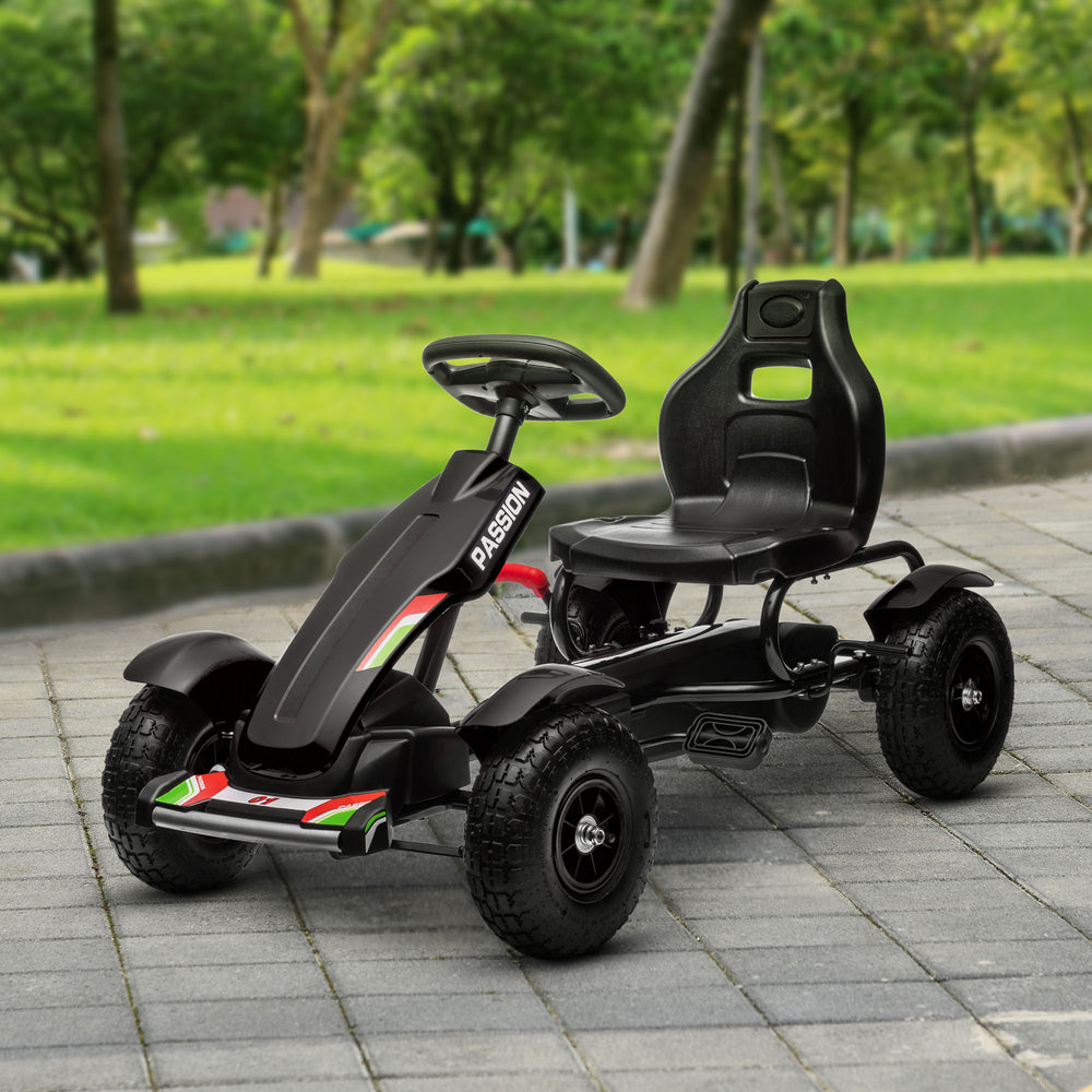 Children's pedal go-kart, black