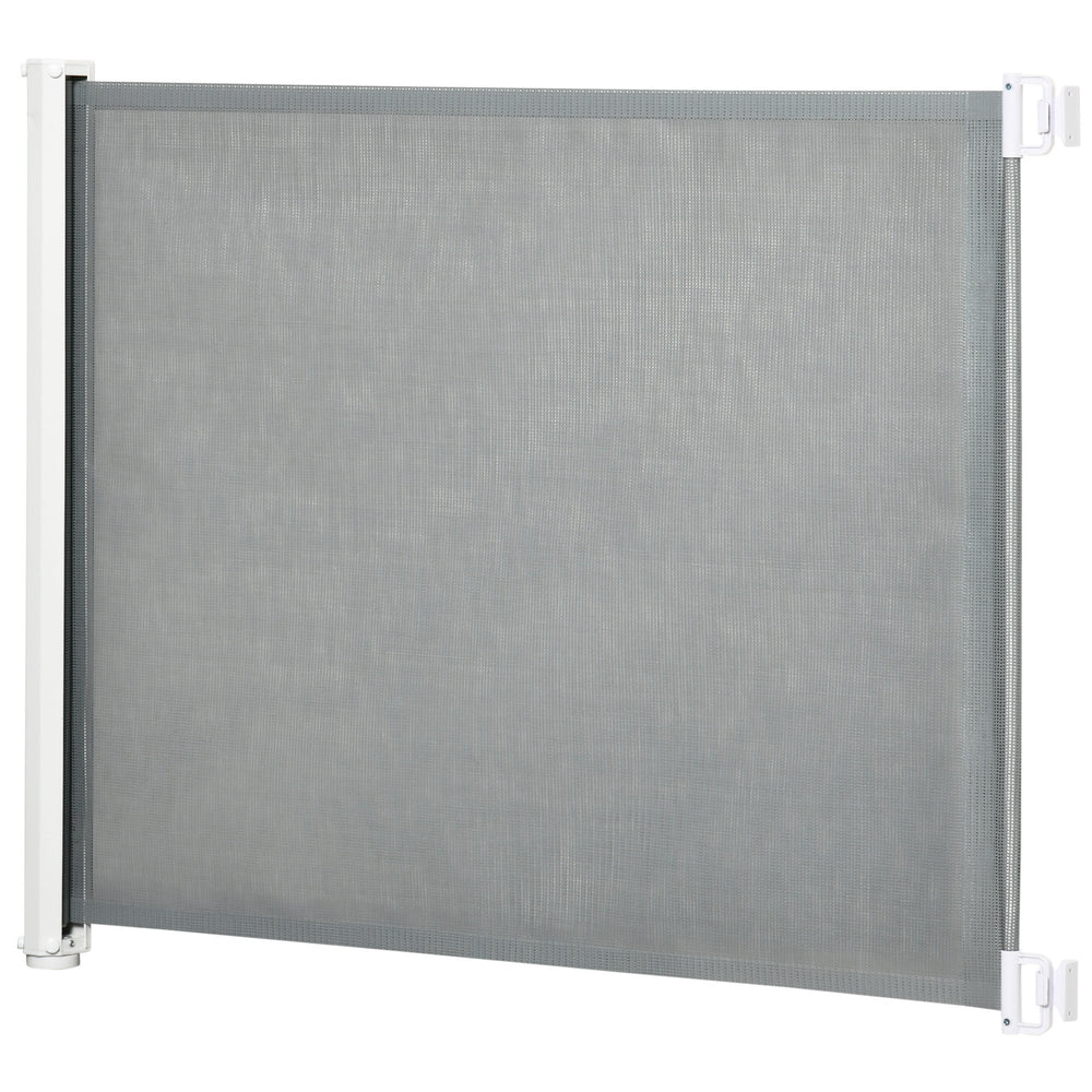 Retractable grey safety barrier