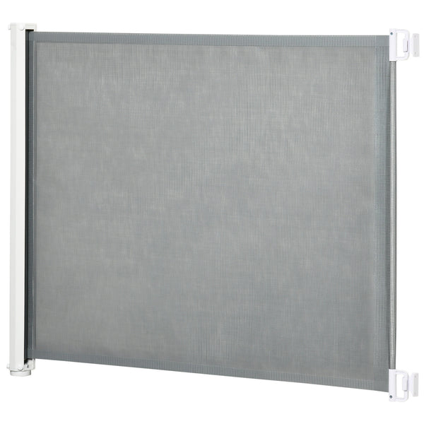 Retractable grey safety barrier