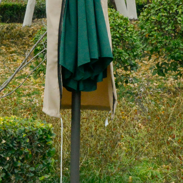 Parasol cover with zipper, beige
