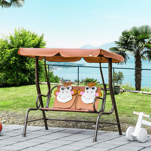 2-seater monkey-pattern children's swing