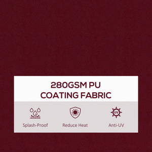 13 x 9.8 ft retractable awning, burgundy red