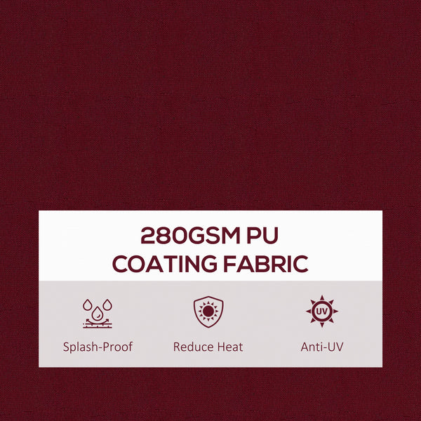 13 x 9.8 ft retractable awning, burgundy red