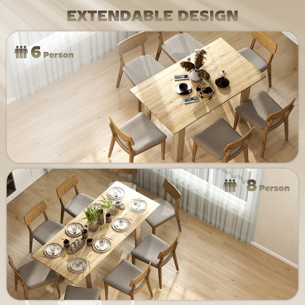 Extendable dining table for 6 to 8 people