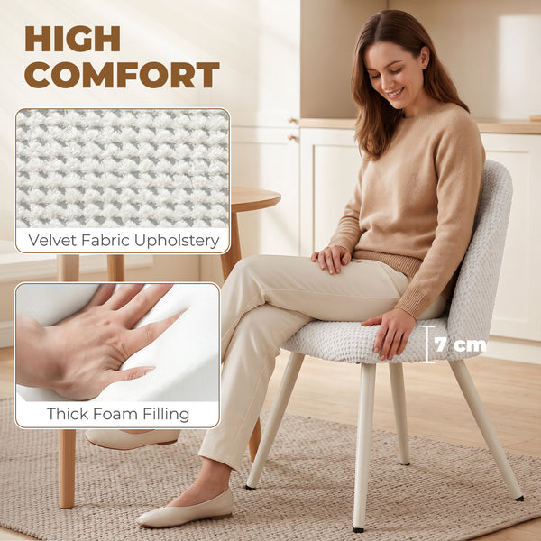 White velvet dining chairs – Set of 2