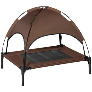 Cooling Elevated Dog Bed with Canopy, Coffee