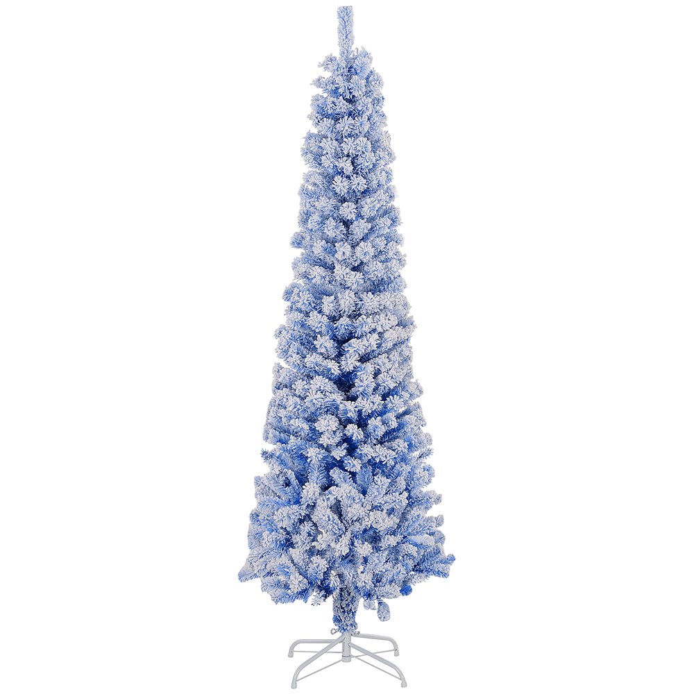 6ft Blue Frosted Pencil Christmas Tree