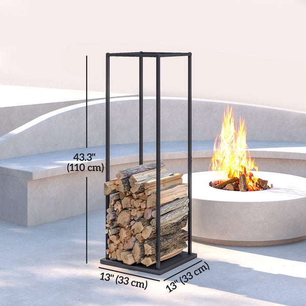 Vertical log rack with a capacity of 100 kg black