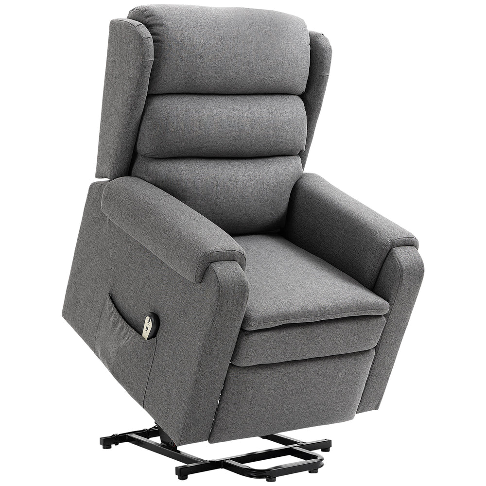 Lift chair for the elderly with footrest, gray