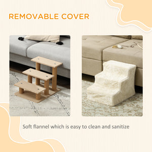 3-Step Pet Ramp with Removable Cover, Beige