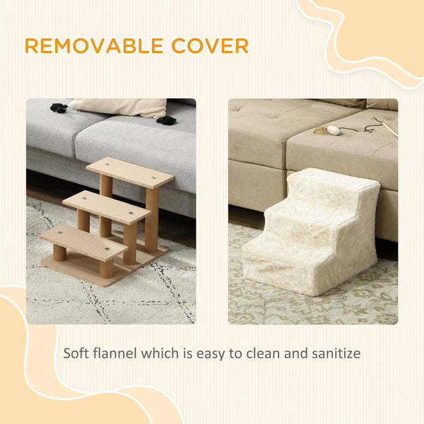 3-Step Pet Ramp with Removable Cover, Beige