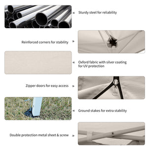 10' x 10' Pop-up Tent with Breathable Mesh Sidewalls and Carry Bag