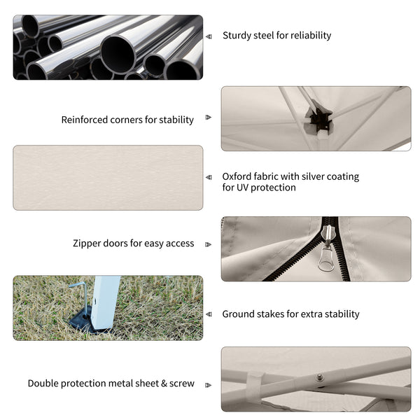 10' x 10' Pop-up Tent with Breathable Mesh Sidewalls and Carry Bag