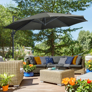 9.6-foot cantilever umbrella, grey