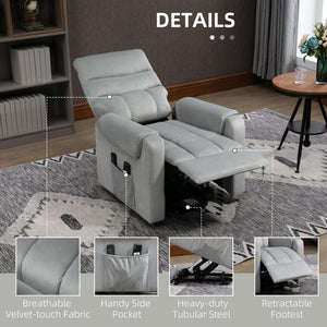 Massage recliner chair with 8 vibration points, gray