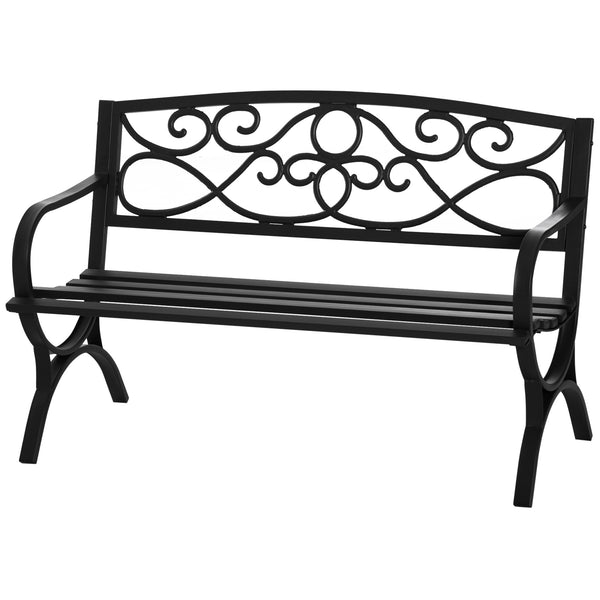 Antique-style 2-seater outdoor garden bench