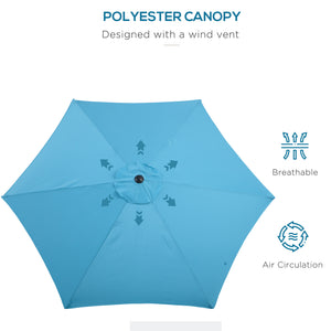 8.5-foot round parasol, blue
