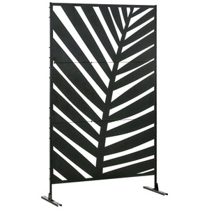 Outdoor metal screen with bracket and expansion screws, banana leaf pattern