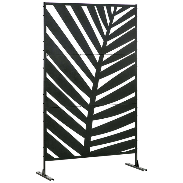 Outdoor metal screen with bracket and expansion screws, banana leaf pattern