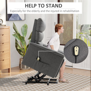 Electric Recliner Lift Chair for Seniors with Remote Control, Dark Grey