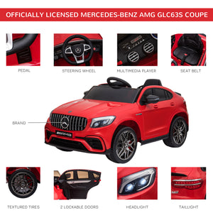 Mercedes Benz AMG GLC63S Coupe 12V with remote control, red