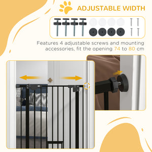 Easy Open Indoor Pet Gate, Black