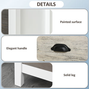 Side table with 3 drawers, white