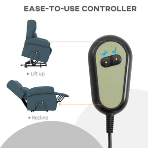 Wingback Lift Chair for Seniors, Blue