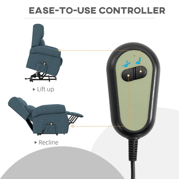 Wingback Lift Chair for Seniors, Blue