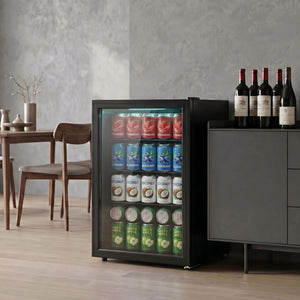2.1 cu. ft. Beverage Refrigerator, 85-can capacity, black