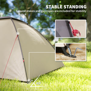 Camping tent with integrated groundsheet and hook